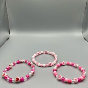 ❤️3/$8❤️ Colorful Beaded Valentine Bracelets 3 Set - HANDMADE - #186